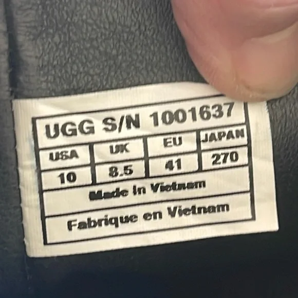 UGG Women's Channing II Boots Leather Sheepskin Sock Liner Black Size 10 - Picture 6 of 14